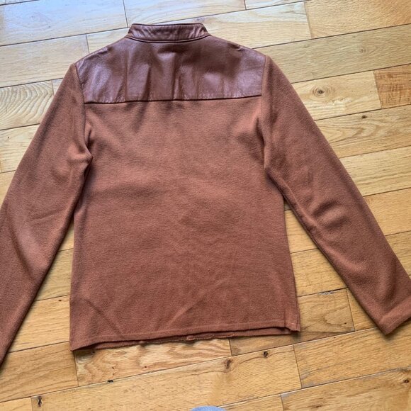 Nygard Collection Faux Leather Panel Knit Jacket – Brown – Size 6 Petite - Picture 8 of 8